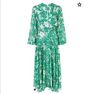Alexis green floral midi dress- never worn